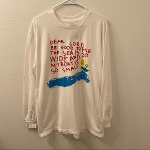 Stedman dear lord protect me long sleeve shirt VTG white large